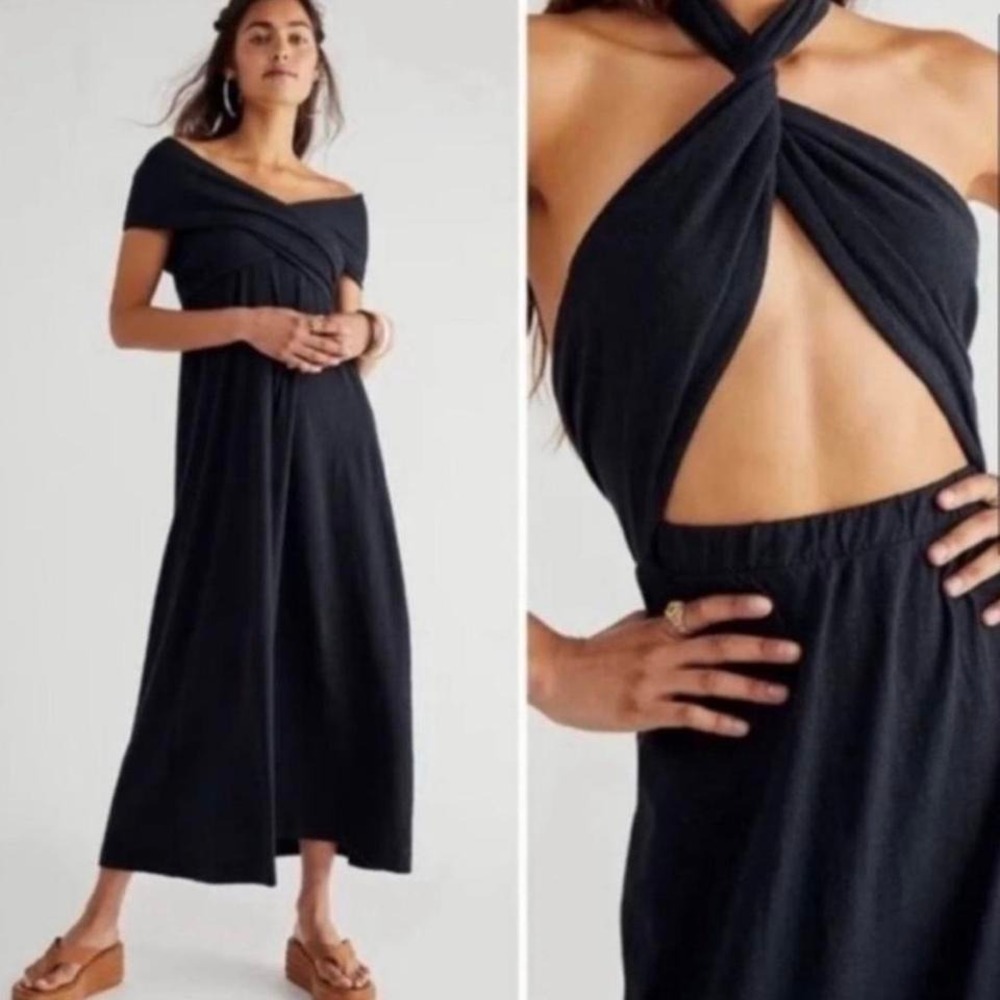 Free People Beach Limitless Dress Women's Size Small Black Convertible